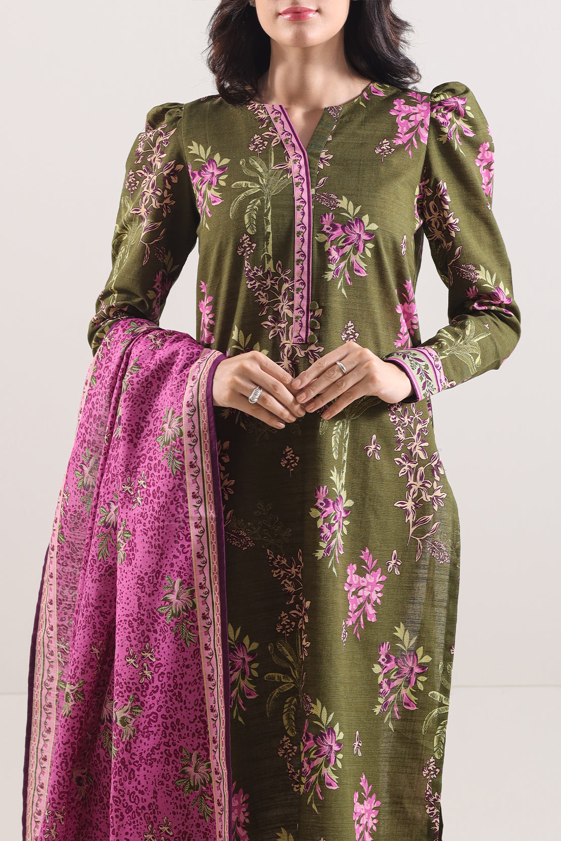 Unstitched Printed Cotton Khaddar 3 Piece114077