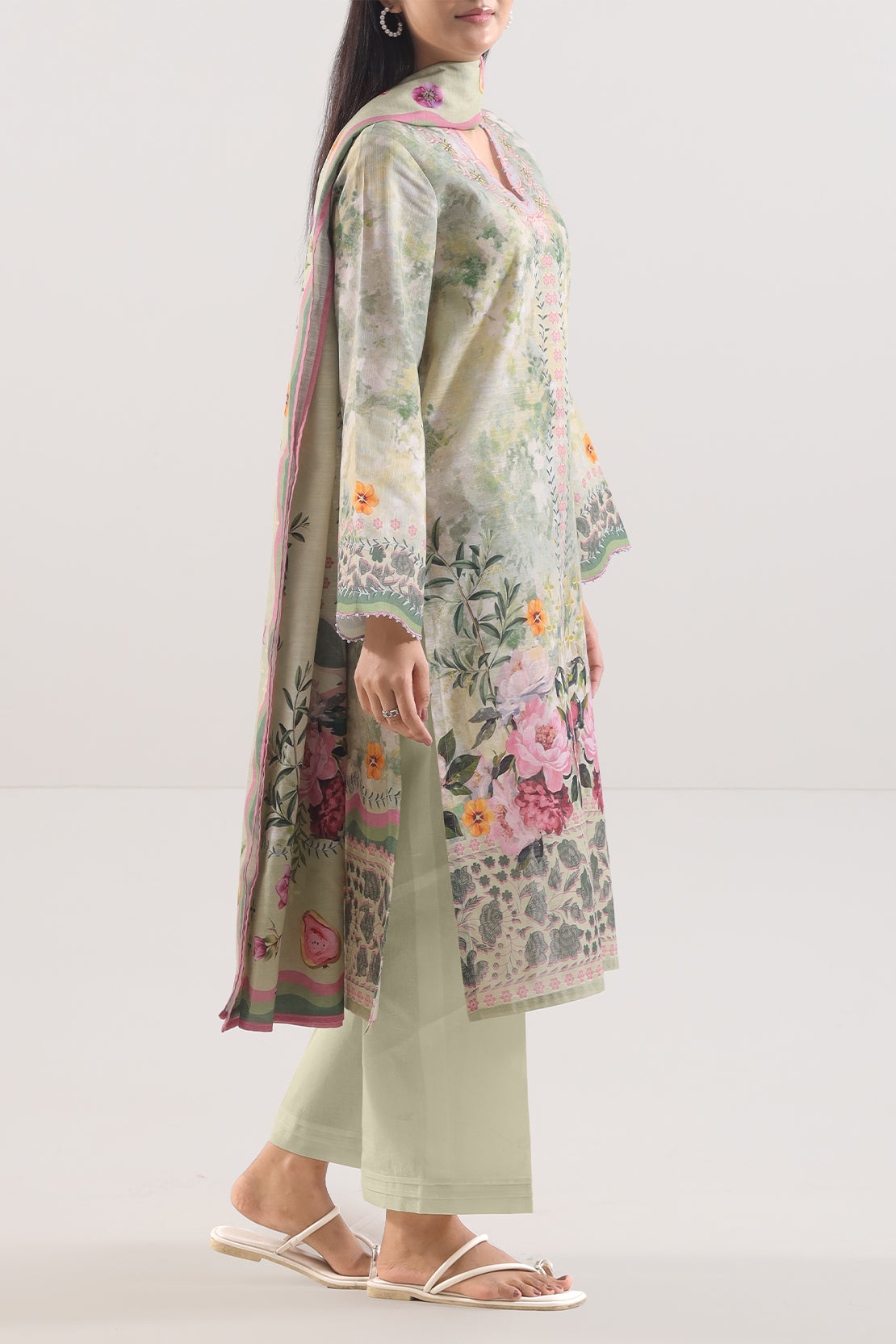 Unstitched Printed Warm Khaddar 3 Piece116761