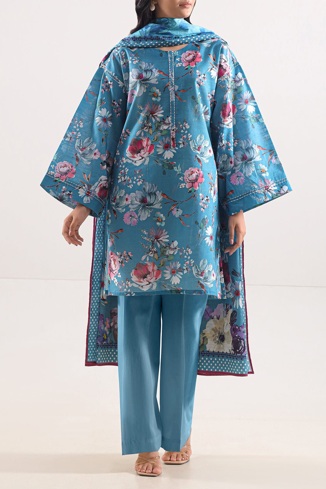 Unstitched Printed Cotton Khaddar 3 Piece114098