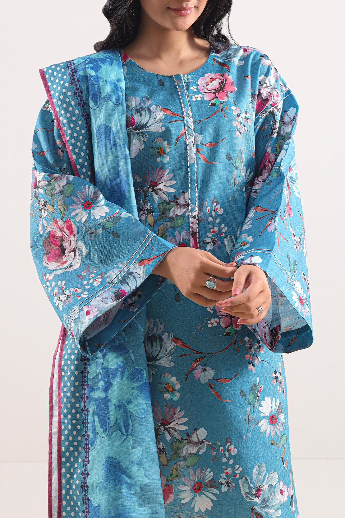 Unstitched Printed Cotton Khaddar 3 Piece114098