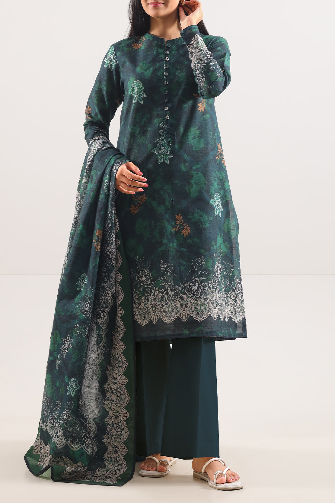 Unstitched Printed Cotton Khaddar 3 Piece114100