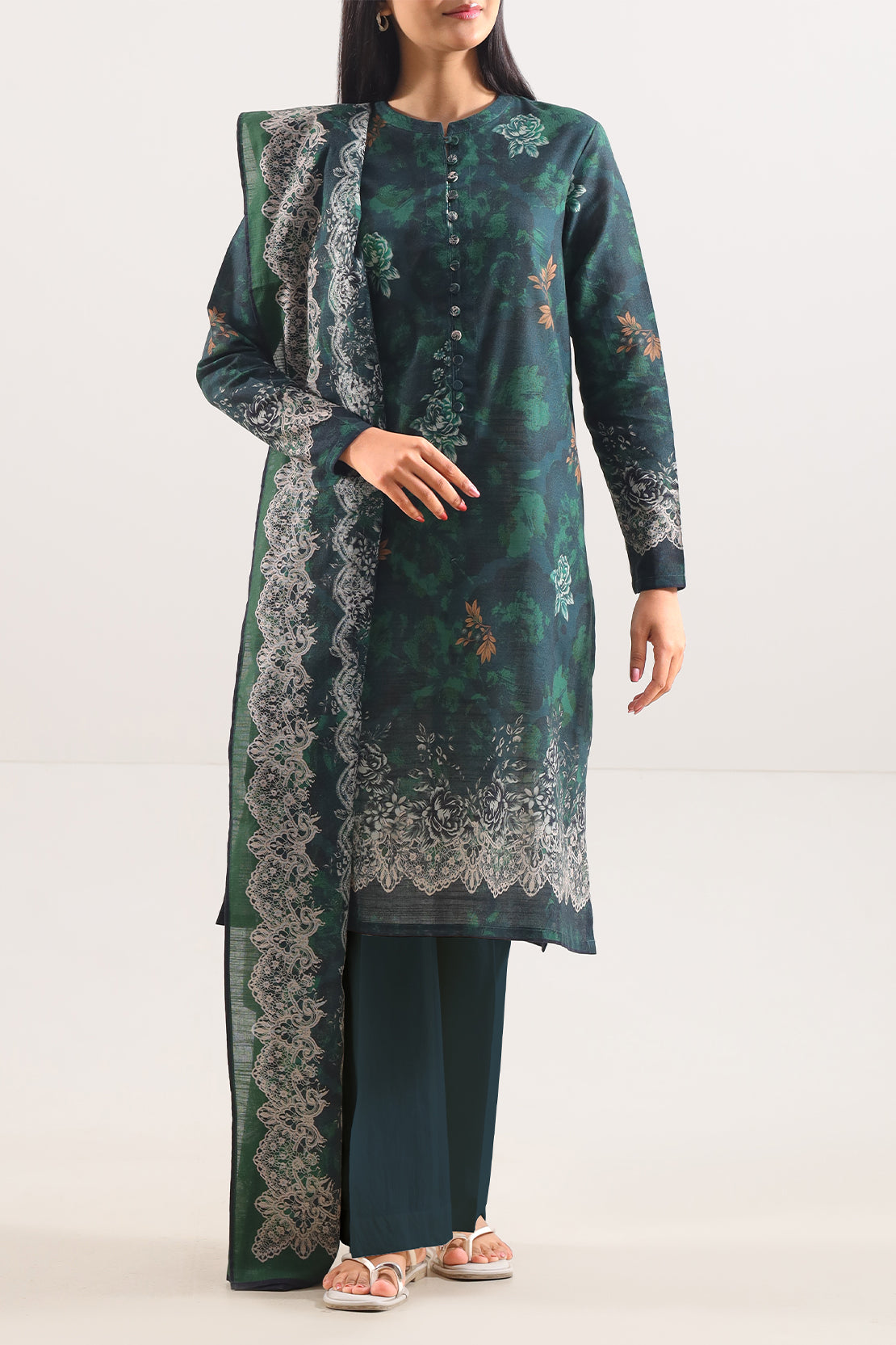 Unstitched Printed Cotton Khaddar 3 Piece114100