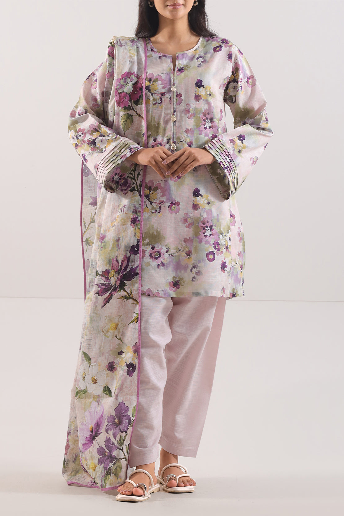 Unstitched Printed Warm Khaddar 3 Piece114082