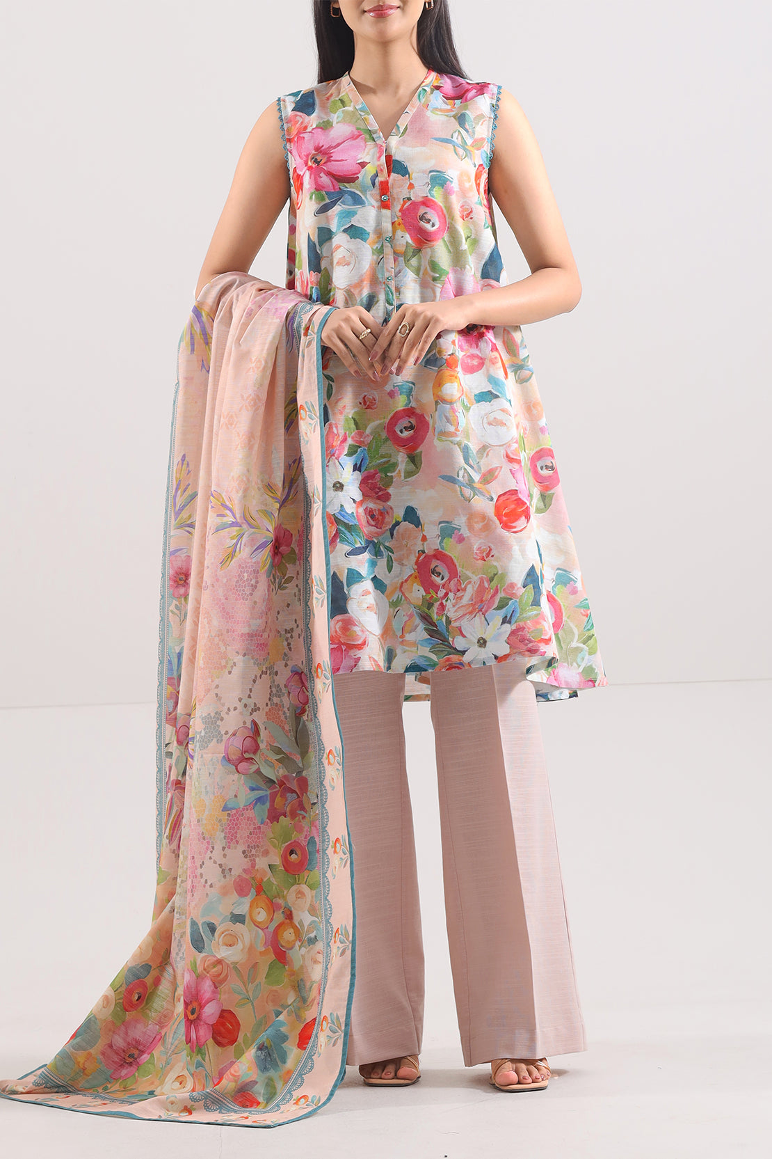 Unstitched Printed Warm Khaddar 3 Piece114085