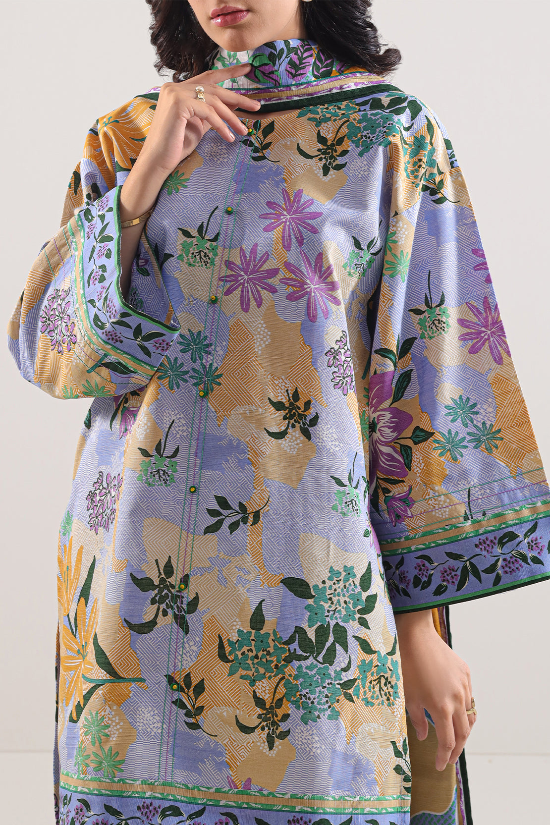 Unstitched Printed Cotton Khaddar 3 Piece117049
