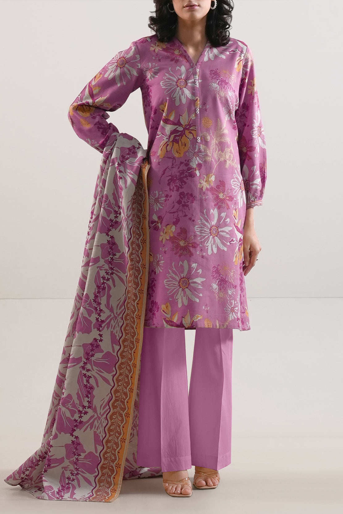 Unstitched Printed Cotton Khaddar 3 Piece117051