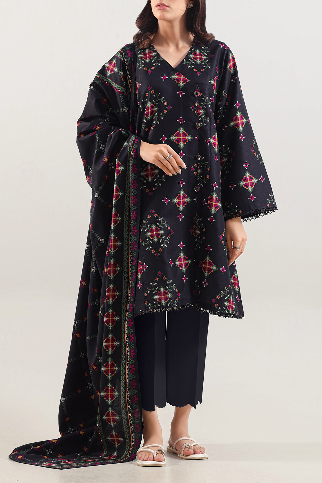 Unstitched Printed Pashmina 3 Piece120583