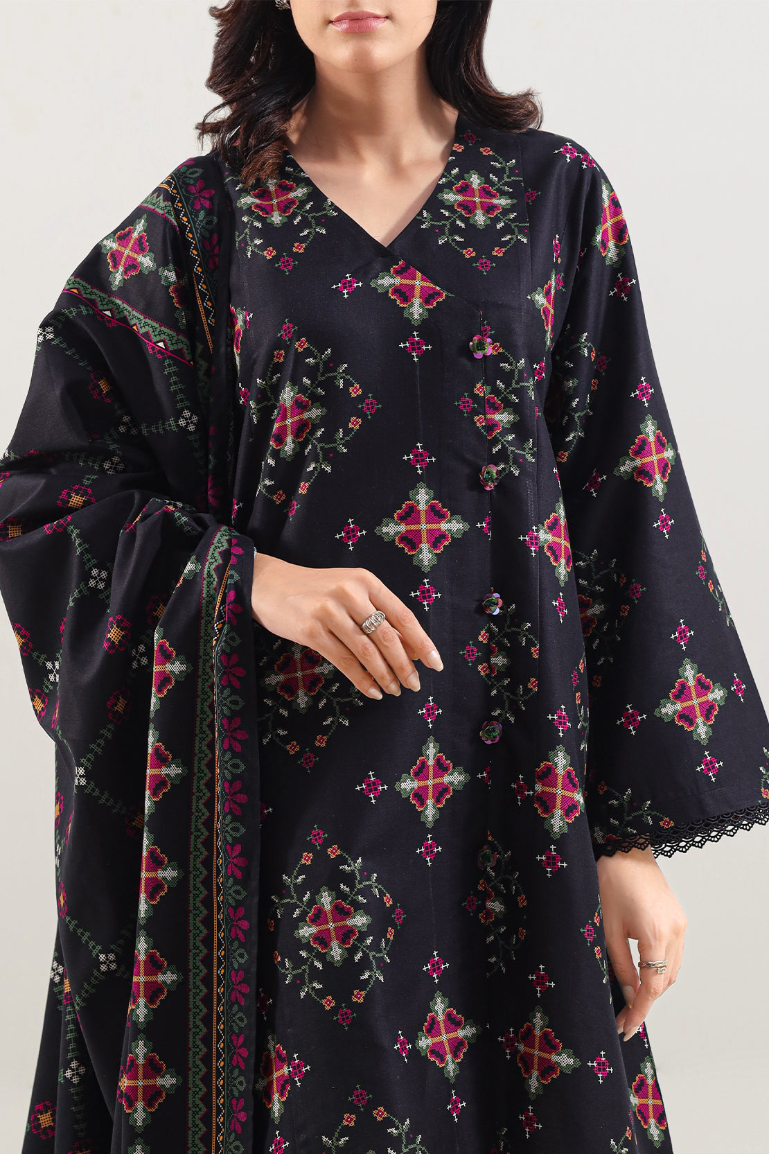 Unstitched Printed Pashmina 3 Piece120583