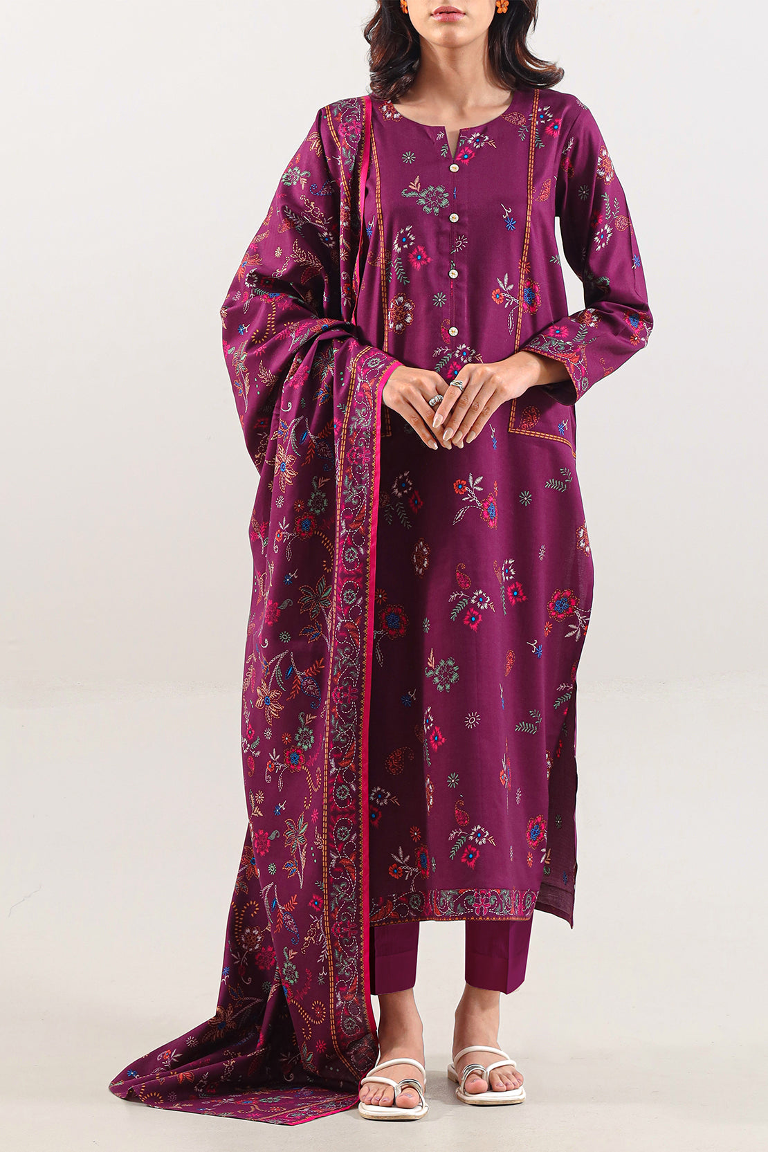 Unstitched Printed Pashmina 3 Piece120586