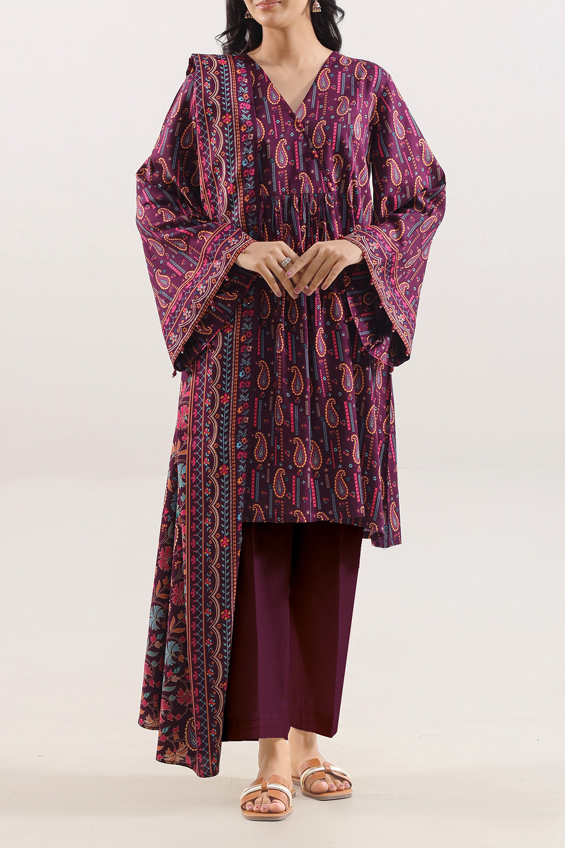 Unstitched Printed Pashmina 3 Piece120589
