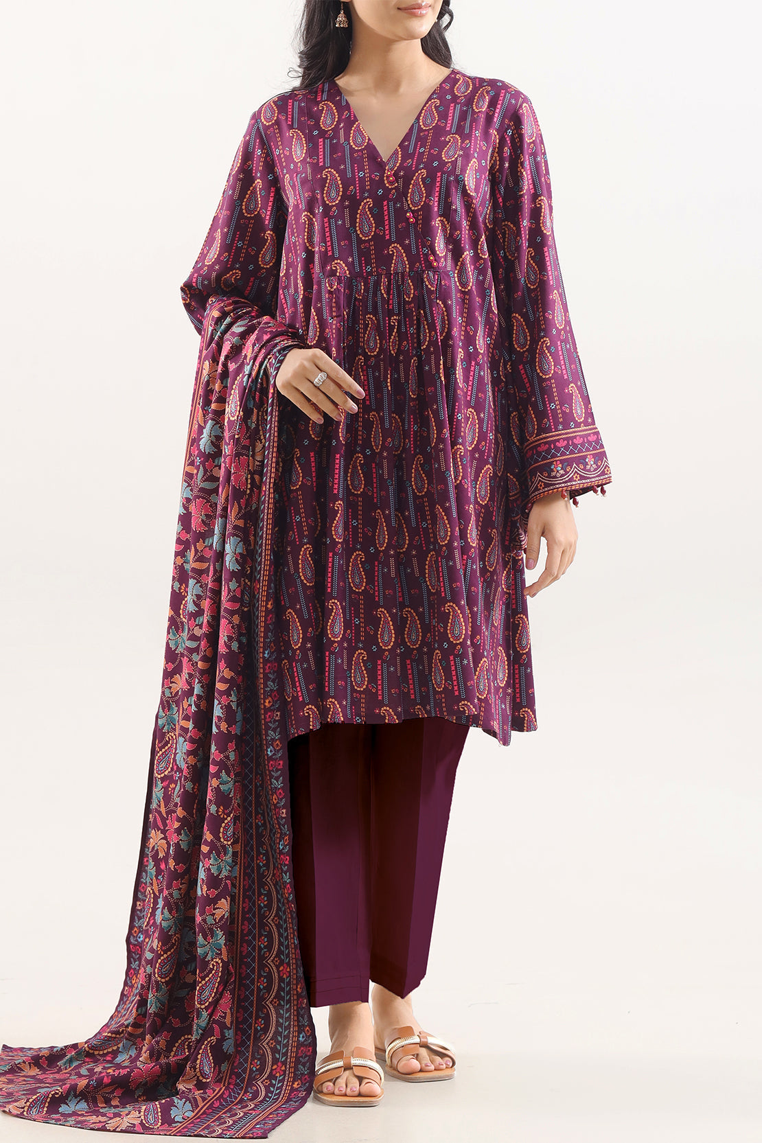 Unstitched Printed Pashmina 3 Piece120589