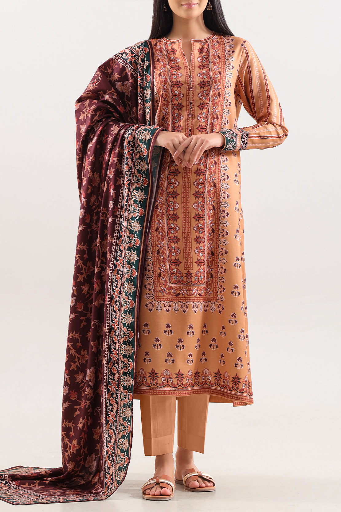 Unstitched Printed Pashmina 3 Piece125827