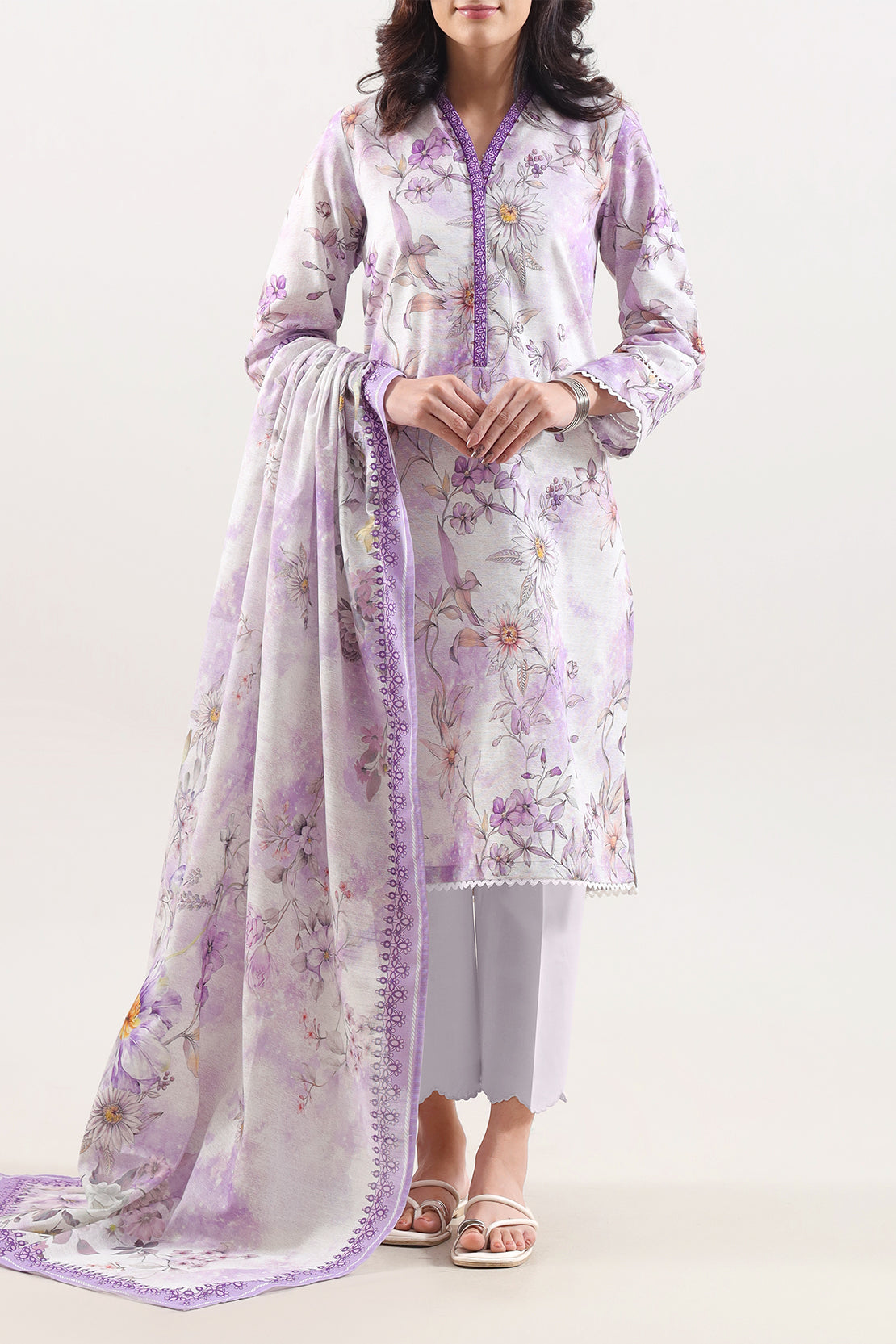 Unstitched Printed Cotton Khaddar 3 Piece125808