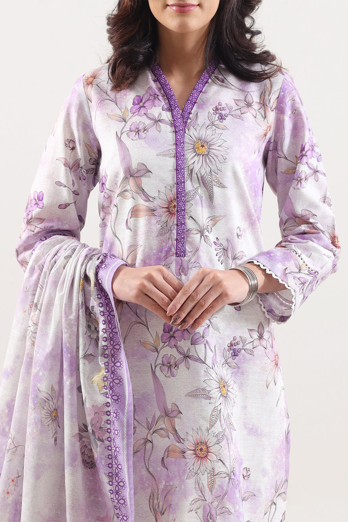 Unstitched Printed Cotton Khaddar 3 Piece125808