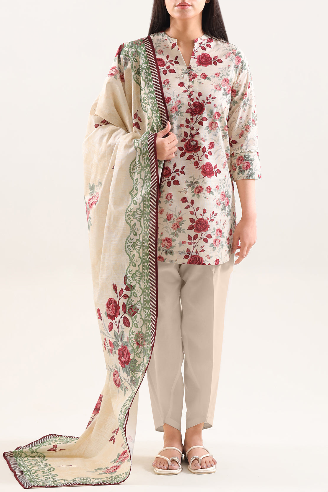 Unstitched Printed Cotton Khaddar 3 Piece125811