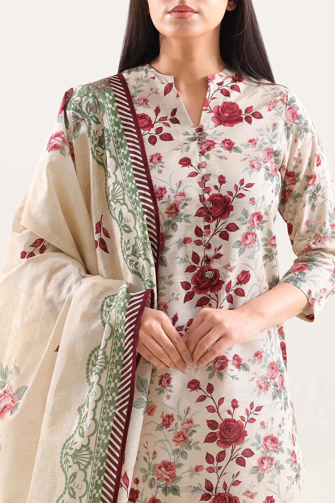 Unstitched Printed Cotton Khaddar 3 Piece125811