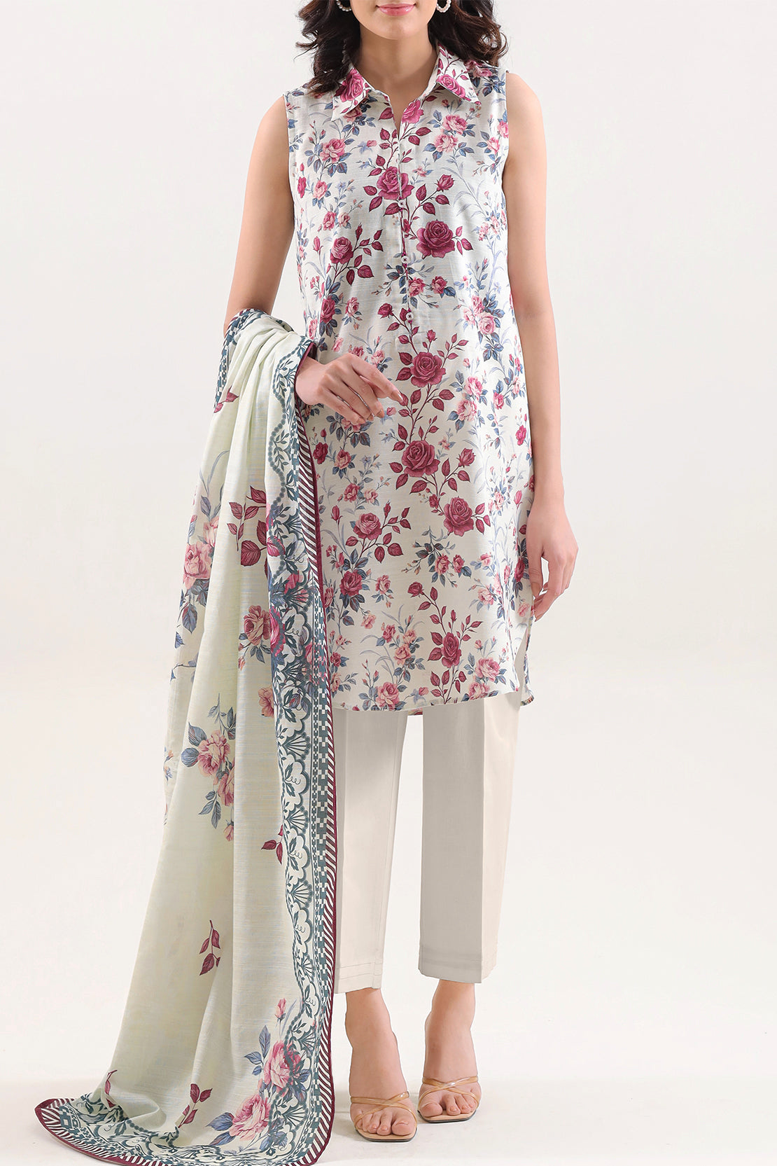 Unstitched Printed Cotton Khaddar 3 Piece125812