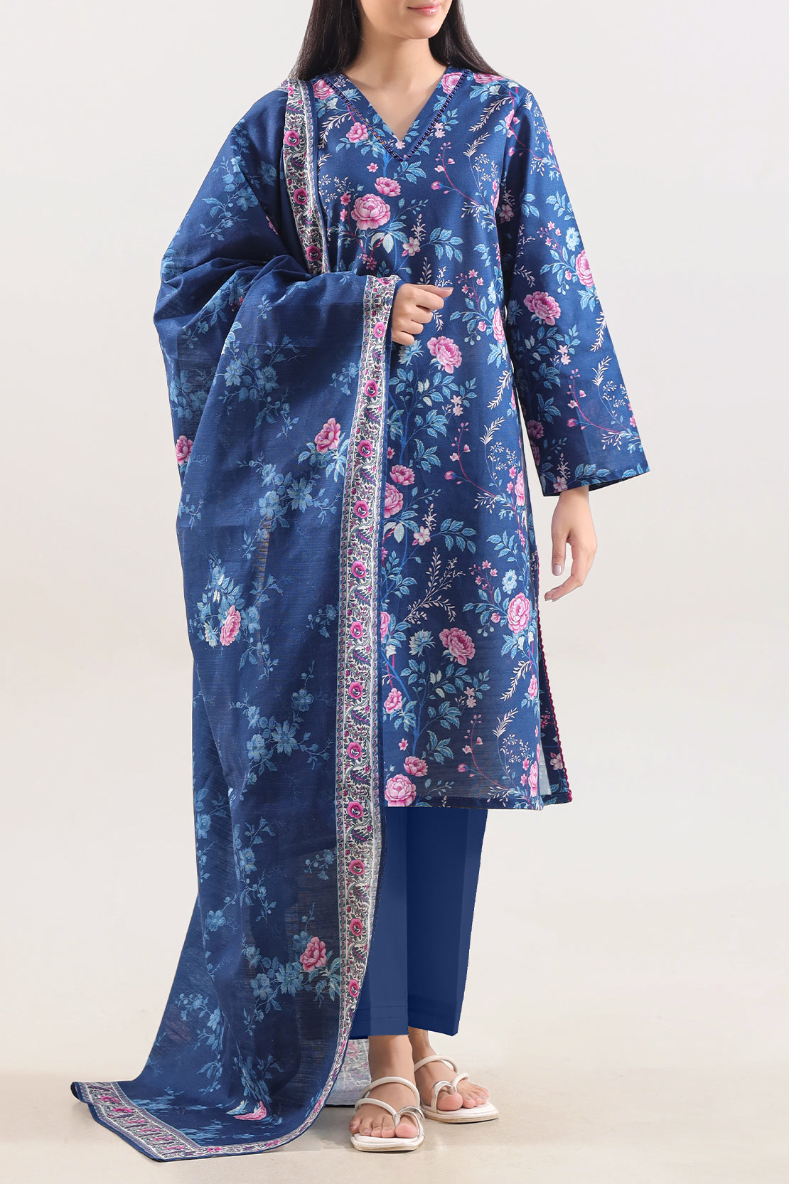 Unstitched Printed Cotton Khaddar 3 Piece125815