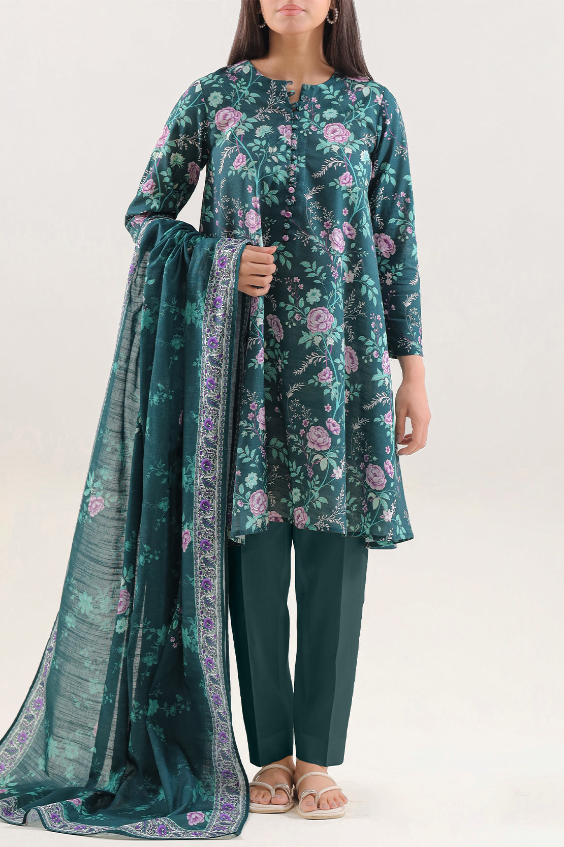 Unstitched Printed Cotton Khaddar 3 Piece125816