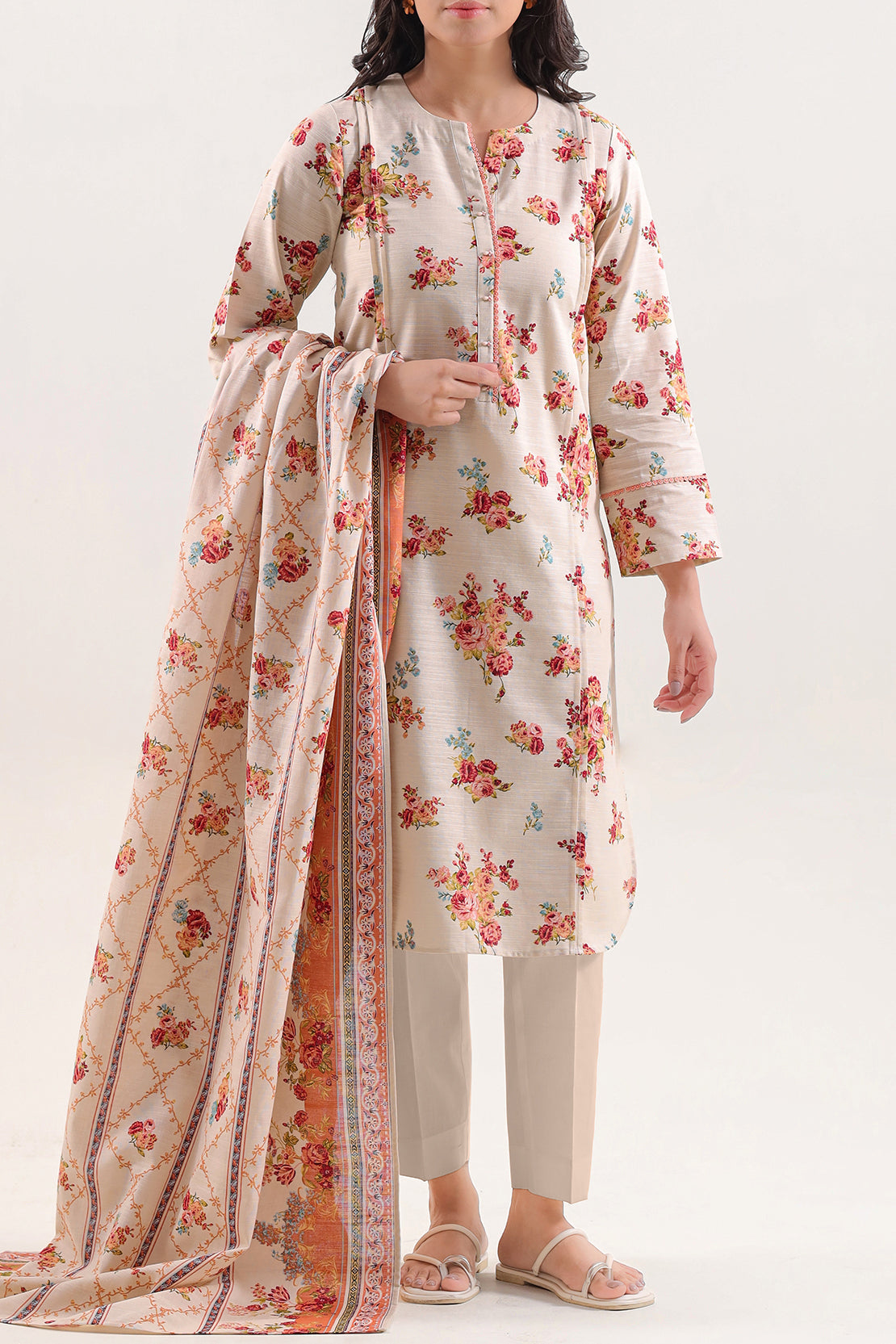 Unstitched Printed Warm Khaddar 3 Piece129805