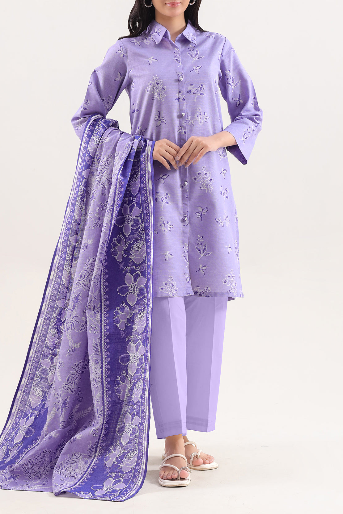 Unstitched Printed Warm Khaddar 3 Piece129807