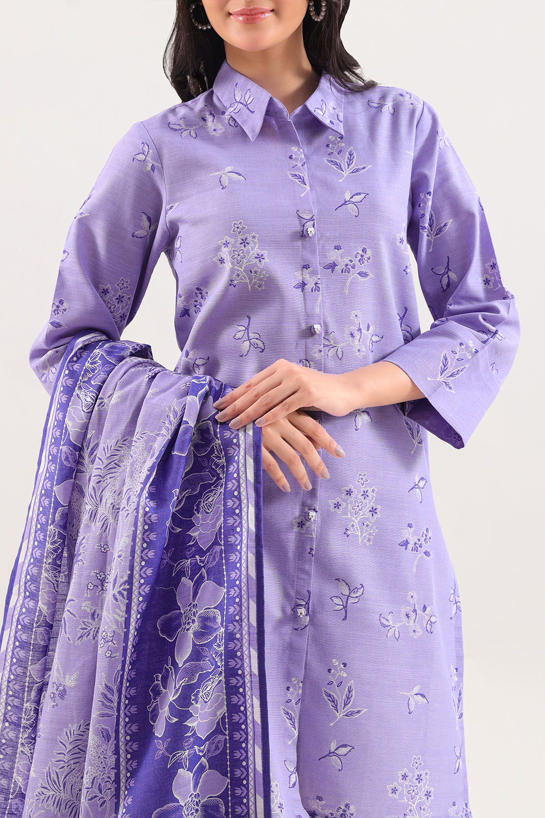 Unstitched Printed Warm Khaddar 3 Piece129807