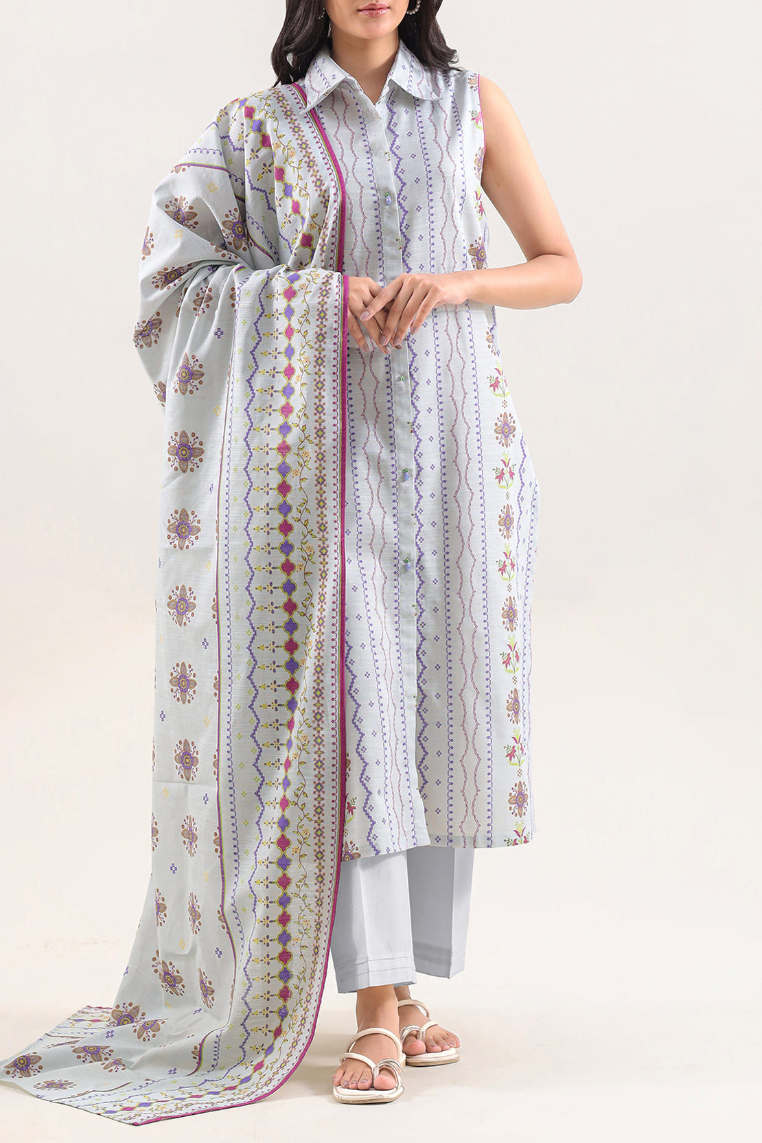Unstitched Printed Warm Khaddar 3 Piece129809