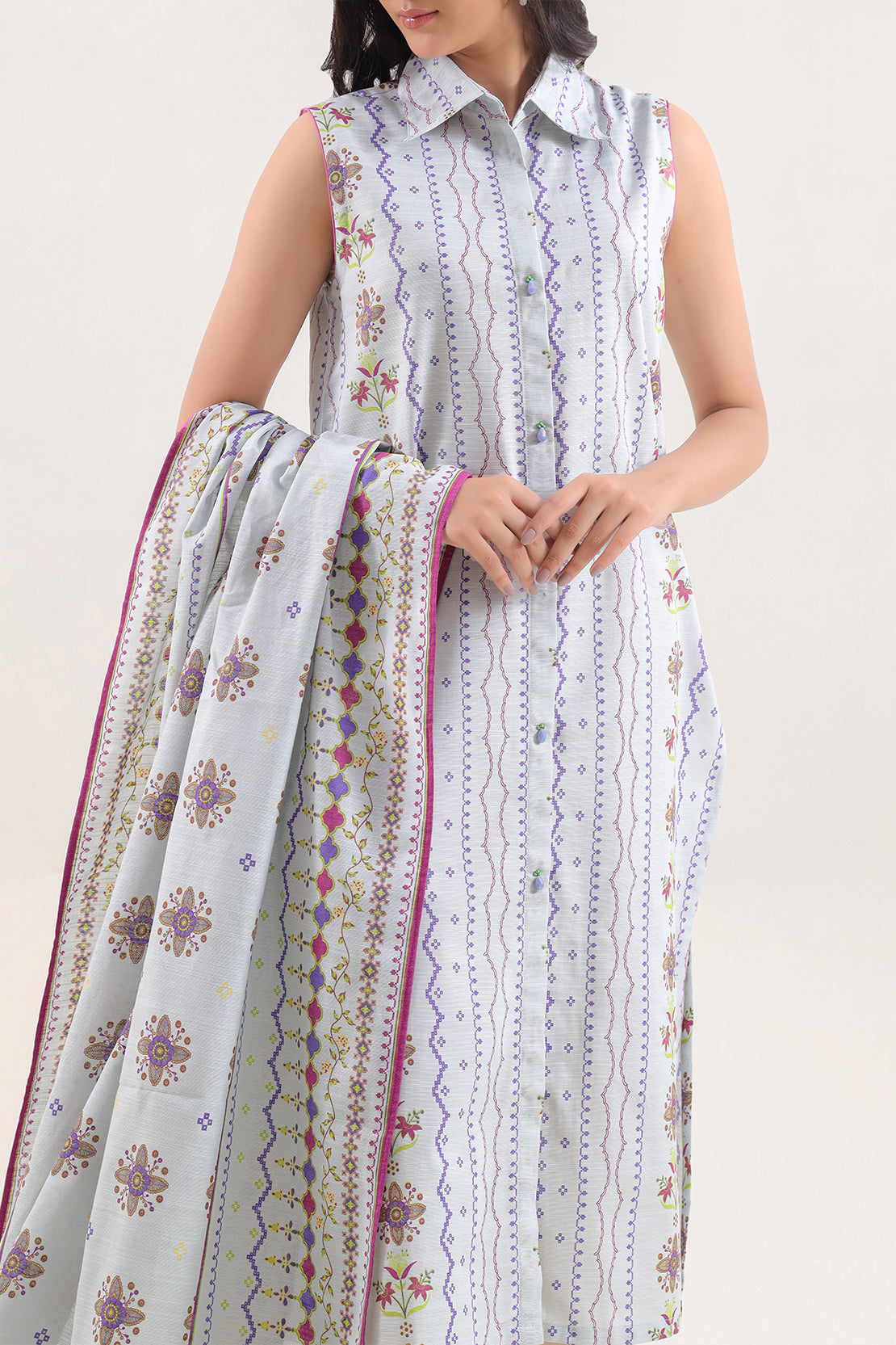 Unstitched Printed Warm Khaddar 3 Piece129809