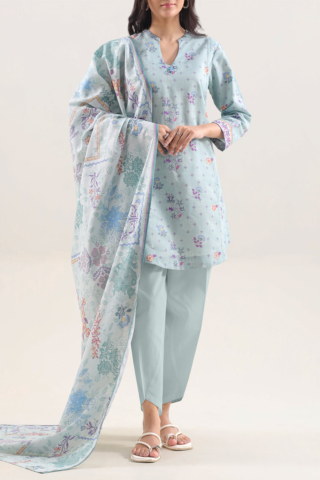 Unstitched Printed Warm Khaddar 3 Piece129811