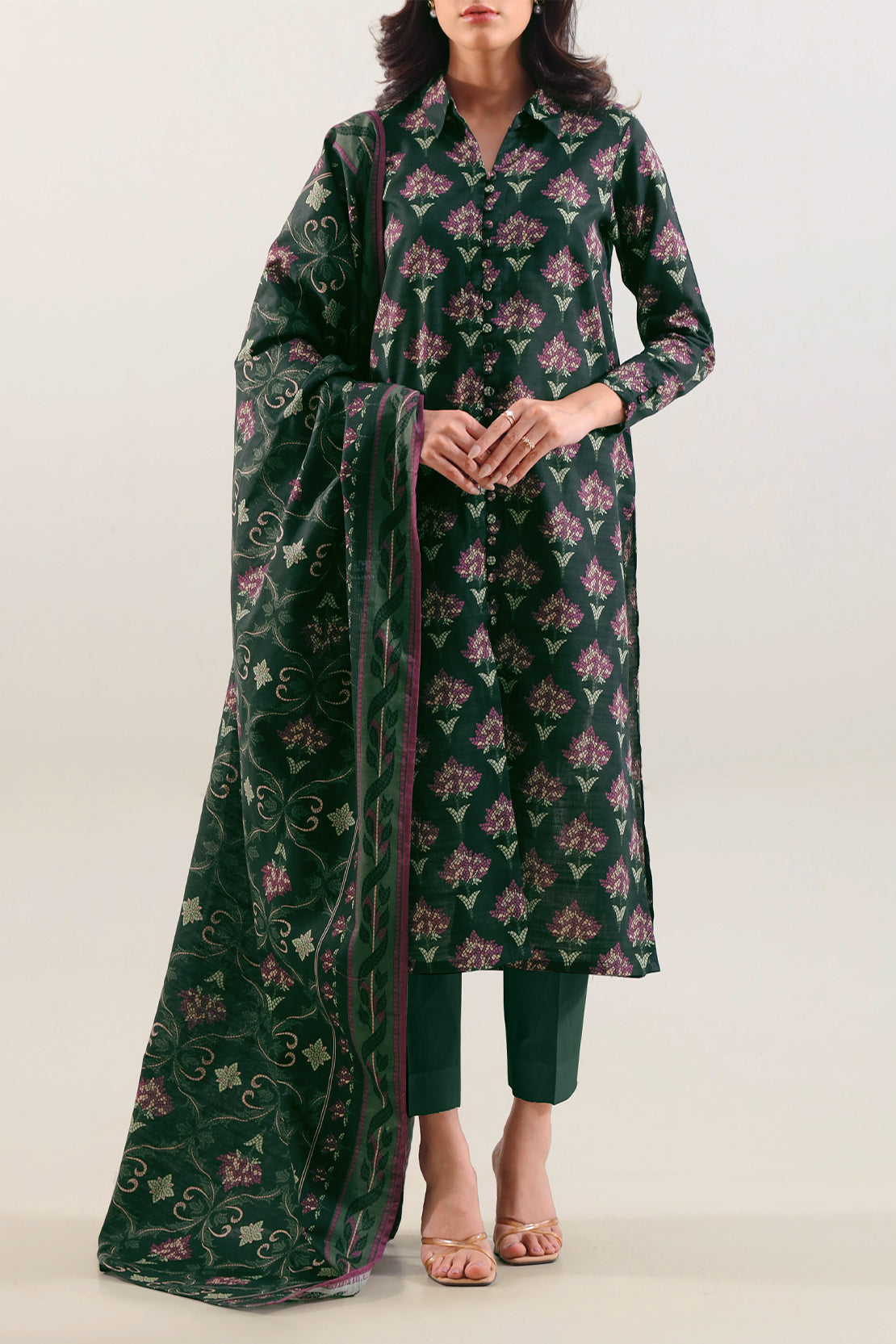 Unstitched Printed Warm Khaddar 3 Piece116760