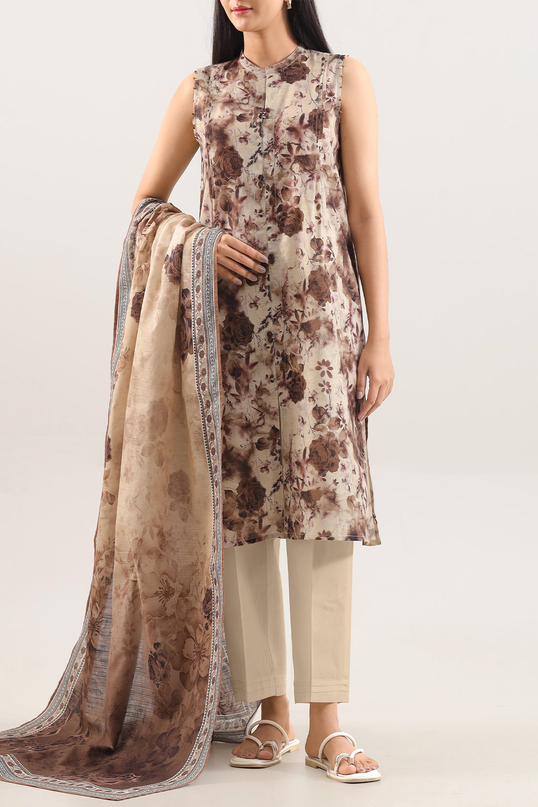 Unstitched Printed Warm Khaddar 3 Piece118384