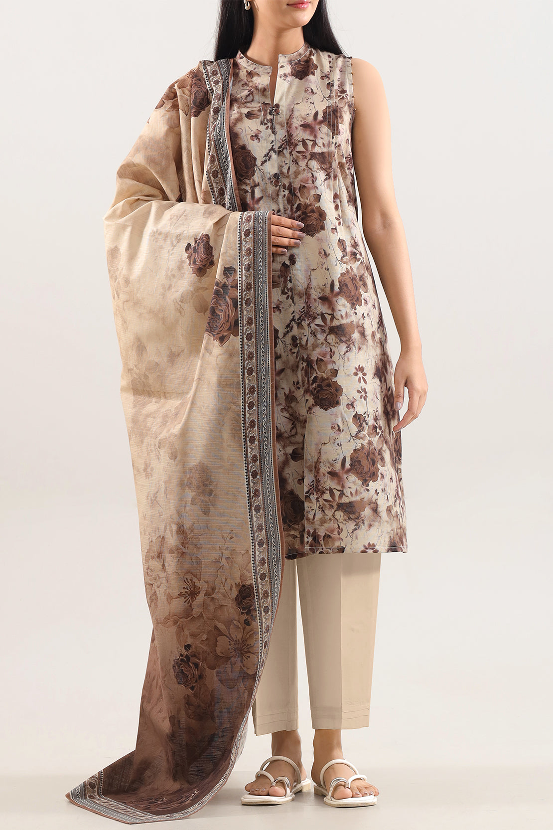 Unstitched Printed Warm Khaddar 3 Piece118384