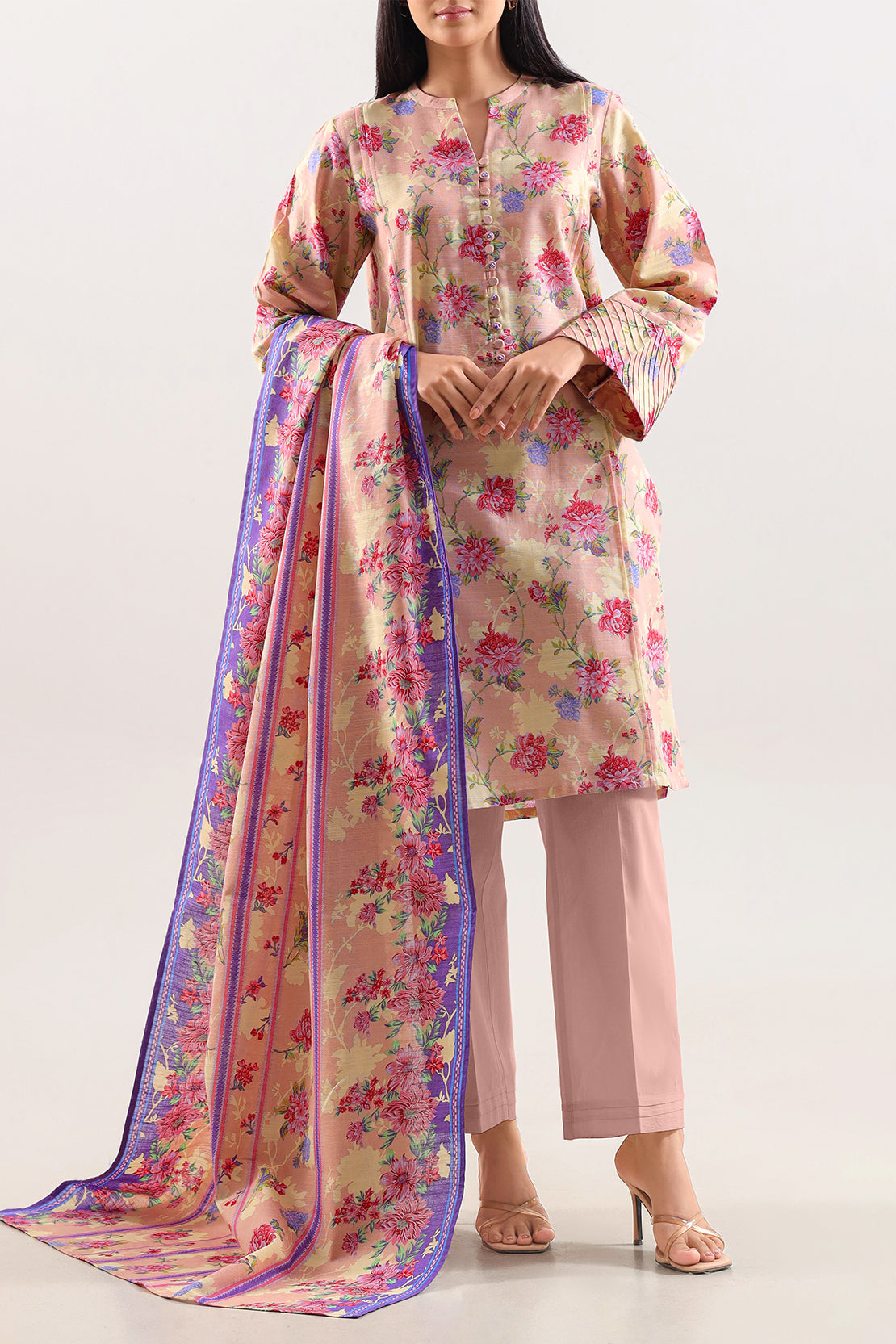 Unstitched Printed Warm Khaddar 3 Piece128274