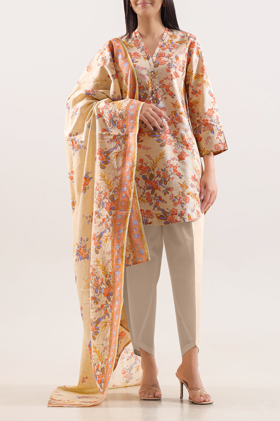 Unstitched Printed Warm Khaddar 3 Piece128275