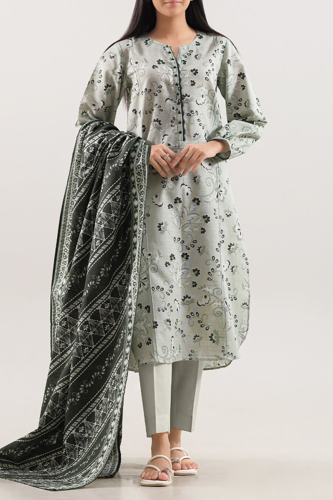 Unstitched Printed Warm Khaddar 3 Piece128277