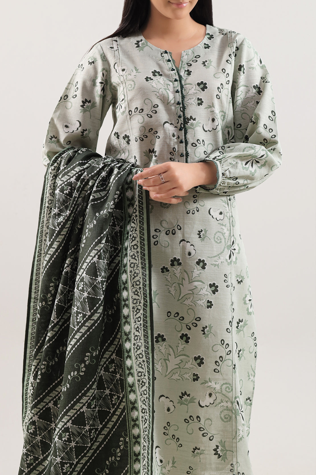 Unstitched Printed Warm Khaddar 3 Piece128277