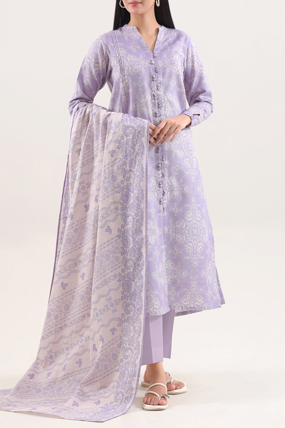 Unstitched Printed Warm Khaddar 3 Piece129814