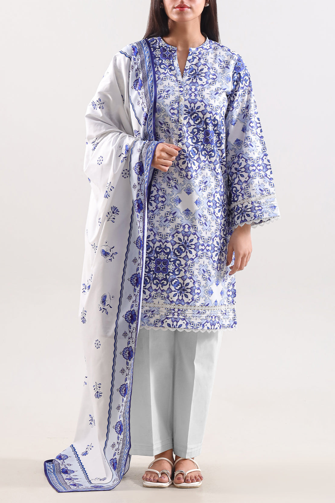 Unstitched Printed Warm Cotton 3 Piece128502