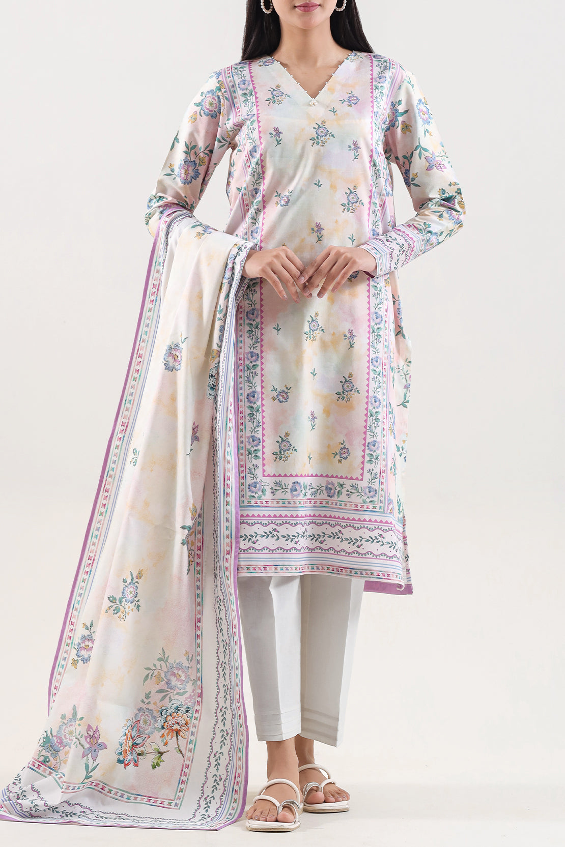 Unstitched Printed Warm Cotton 3 Piece128506