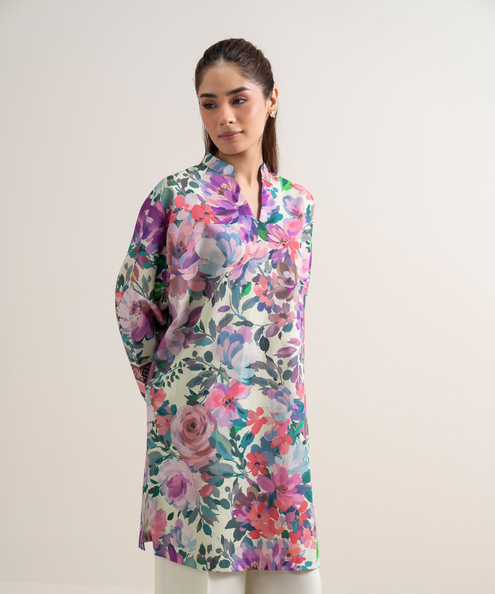 Women's Unstitched Lawn Printed Multi Shirt