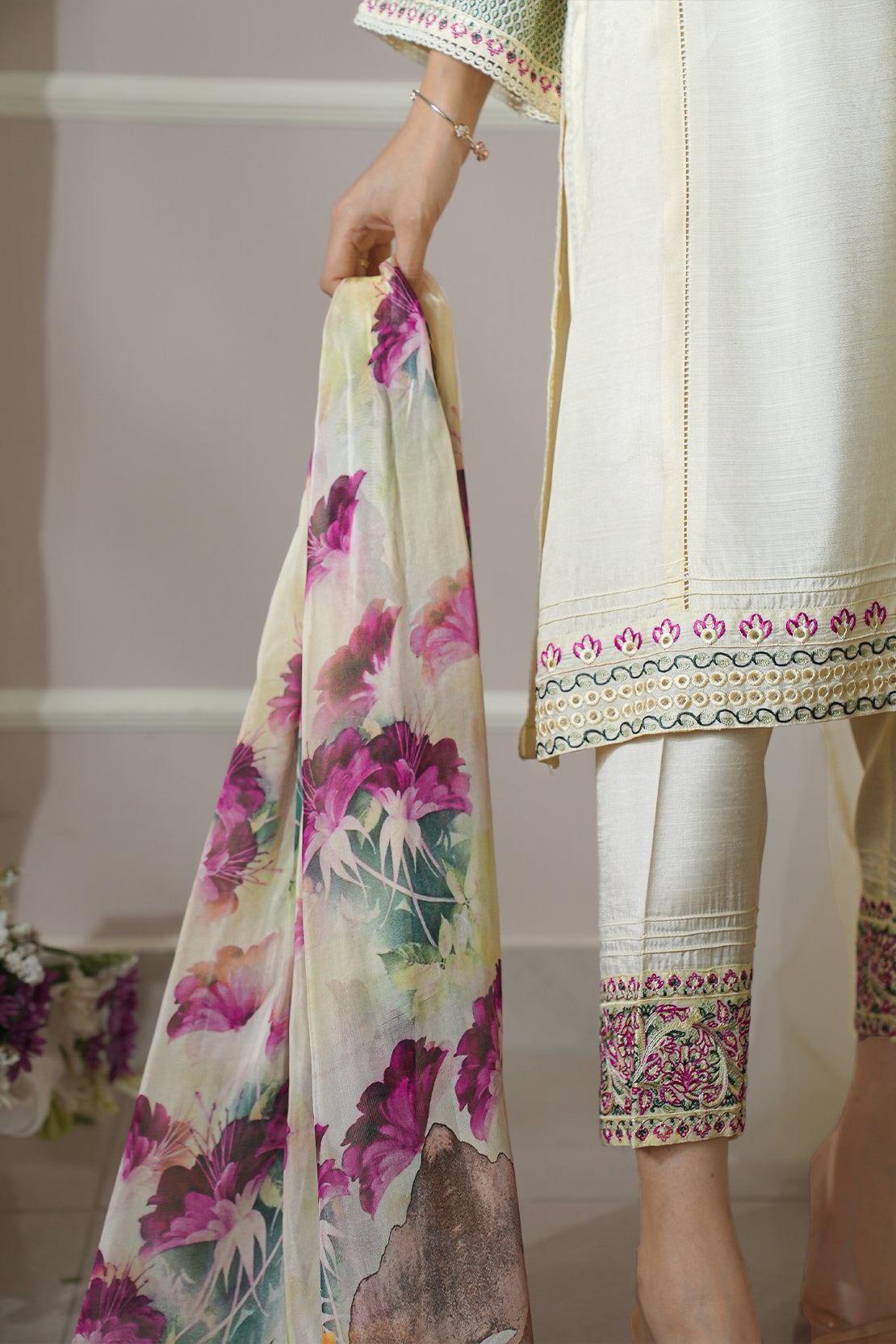 Unstitched Raw Silk Embroidered 2 Piece (Shirt/Dupatta)59049