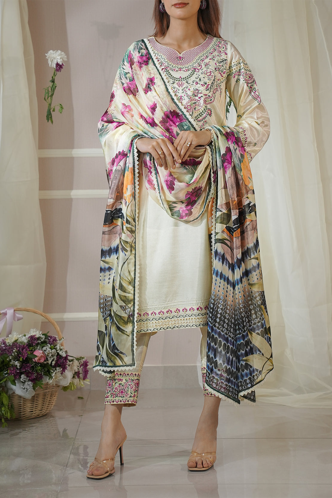 Unstitched Raw Silk Embroidered 2 Piece (Shirt/Dupatta)59049
