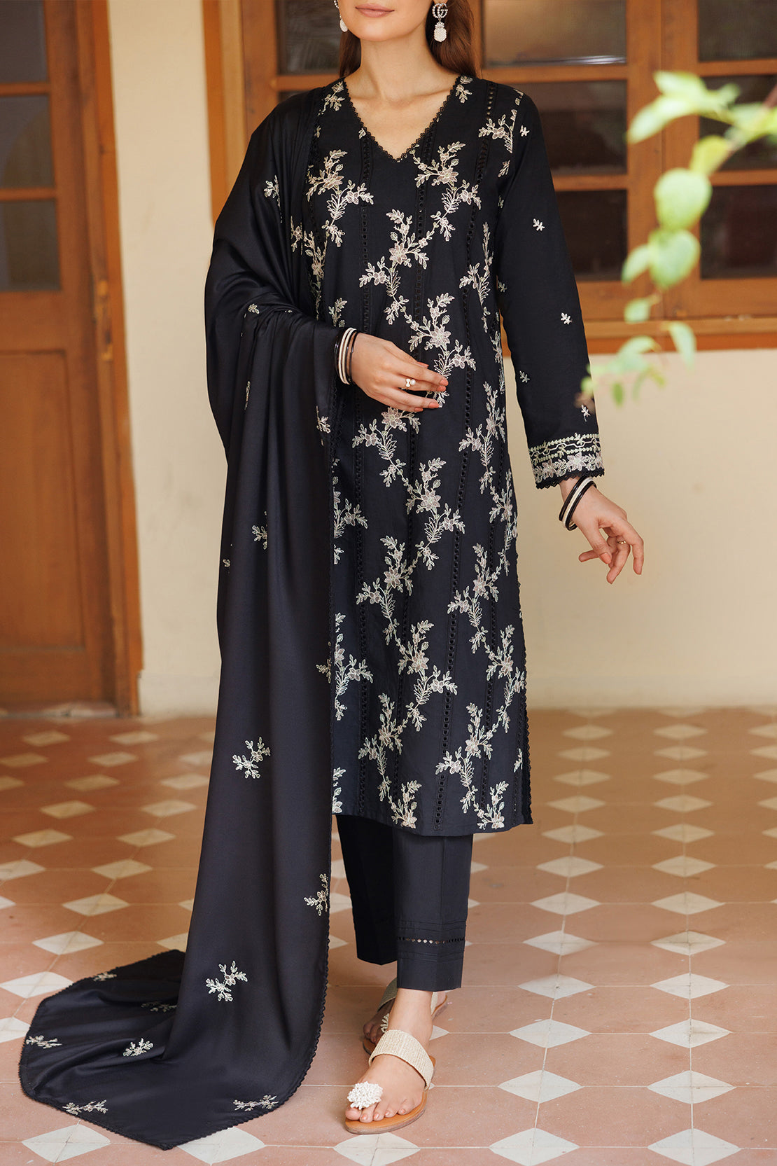 Unstitched Solid Pashmina 3 Piece115966