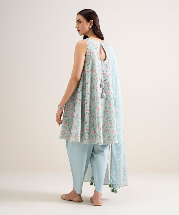 3 Piece - Printed Zari Lawn Suit