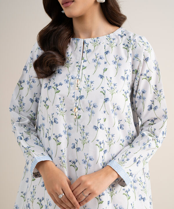 3 Piece - Printed Zari Lawn Suit