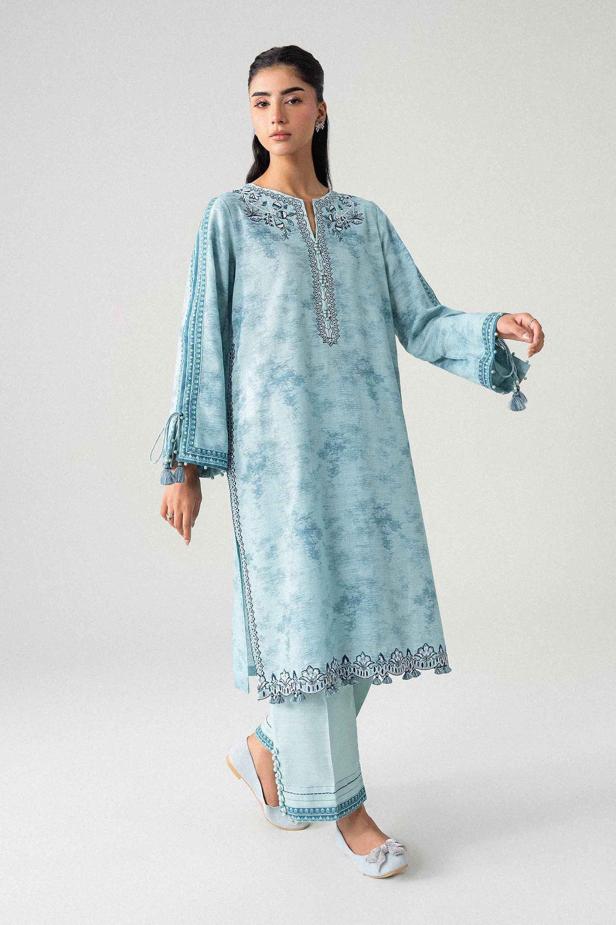2 Piece - Printed Embroidered Suit - U2STE-NISHA26WV1-1