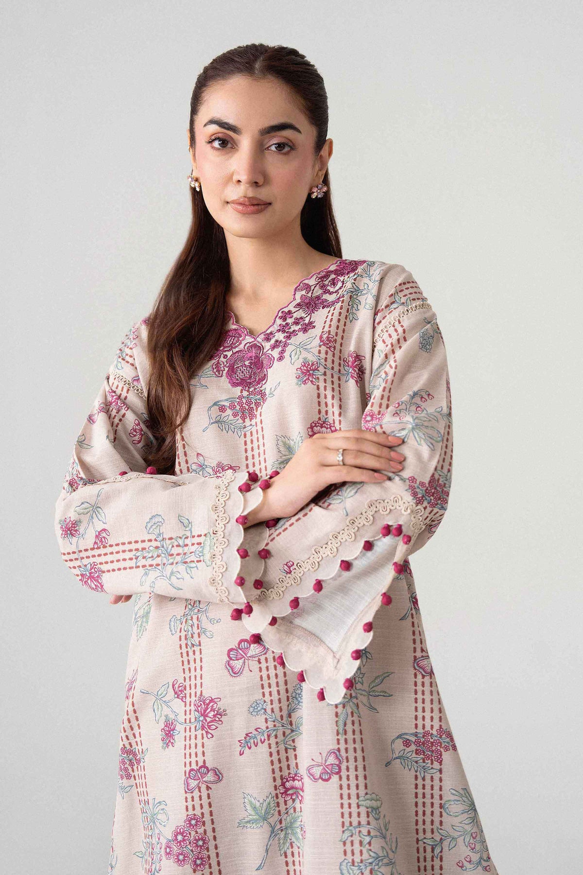 2 Piece - Printed Embroidered Suit - U2STE-NISHA26WV1-21