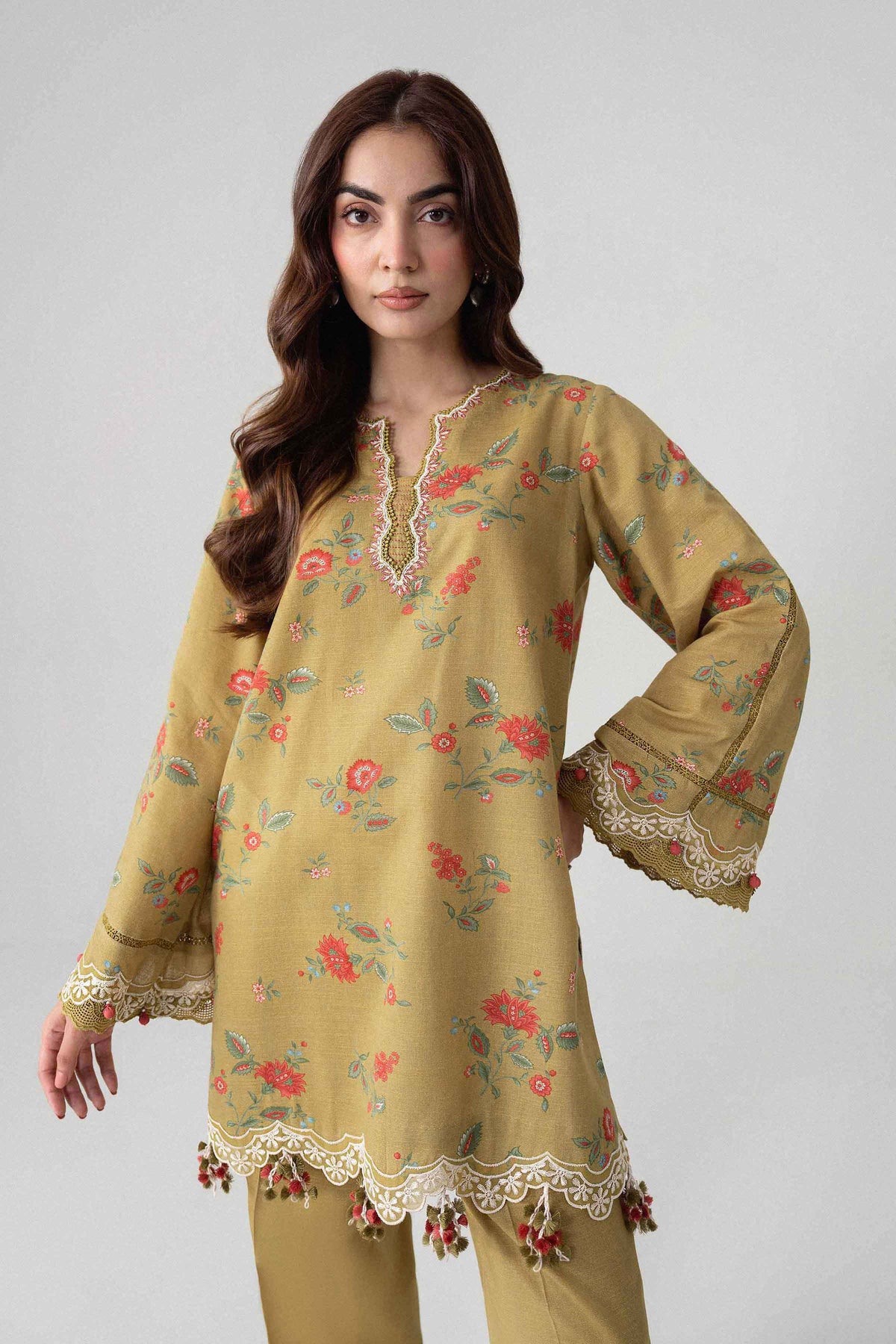 2 Piece - Printed Embroidered Suit - U2STE-NISHA26WV1-23