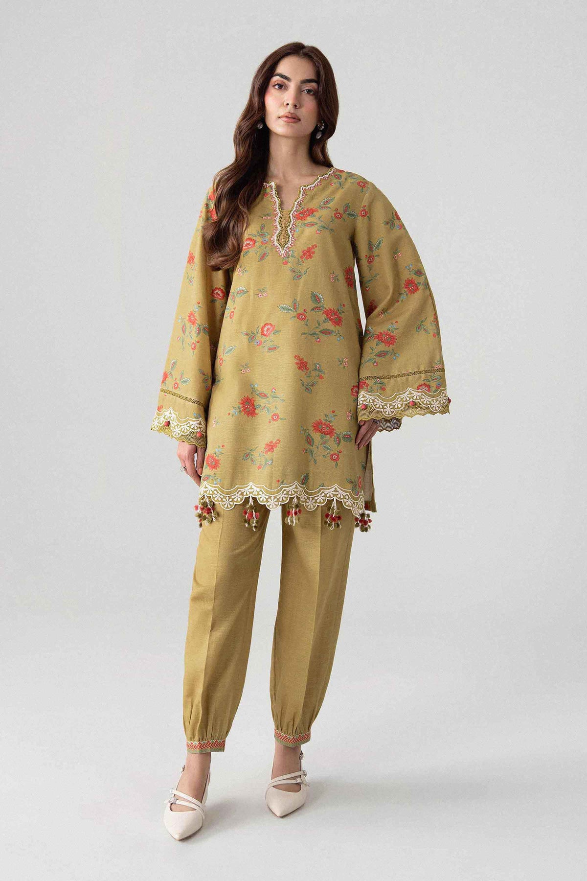 2 Piece - Printed Embroidered Suit - U2STE-NISHA26WV1-23