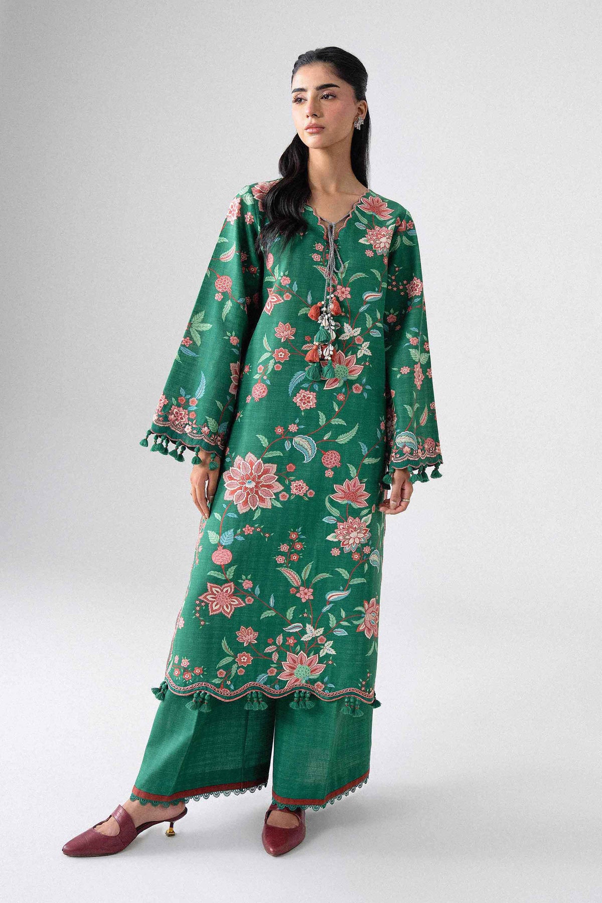 2 Piece - Printed Embroidered Suit - U2STE-NISHA26WV1-24